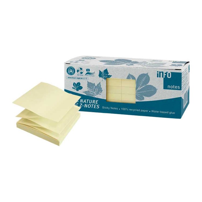 inFO Recycling Haftnotizen 5644-11BOX gelb, 12 Blöcke