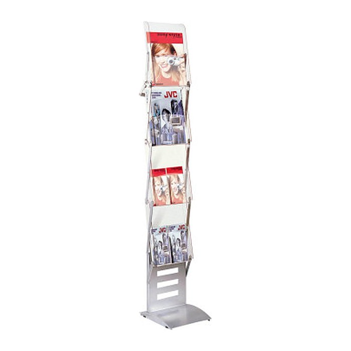 Kerkmann Prospektständer tec-art Folder silber DIN A4, 1/3 DIN A4 26,0 x 29,0 x 45,0/160,0 cm, 1 St.