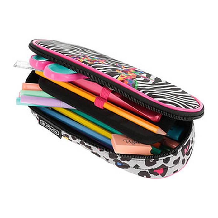 herlitz Schlampermäppchen Wild Neon Motiv, 21,5 x 9,5 cm