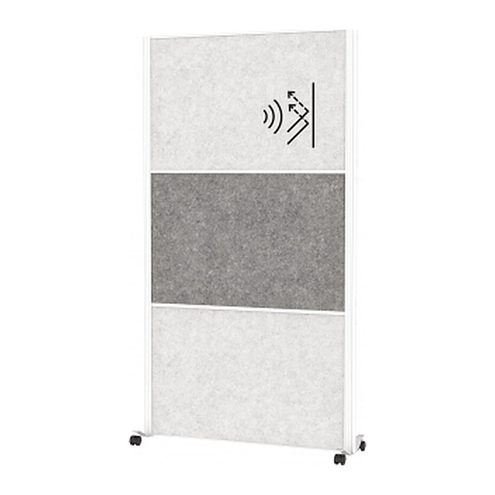 MAUL Akustik-Trennwand MAULconnecto 9612102, dunkelgrau, hellgrau 100,0 x 182,0 cm mit Rollen, 1 St.