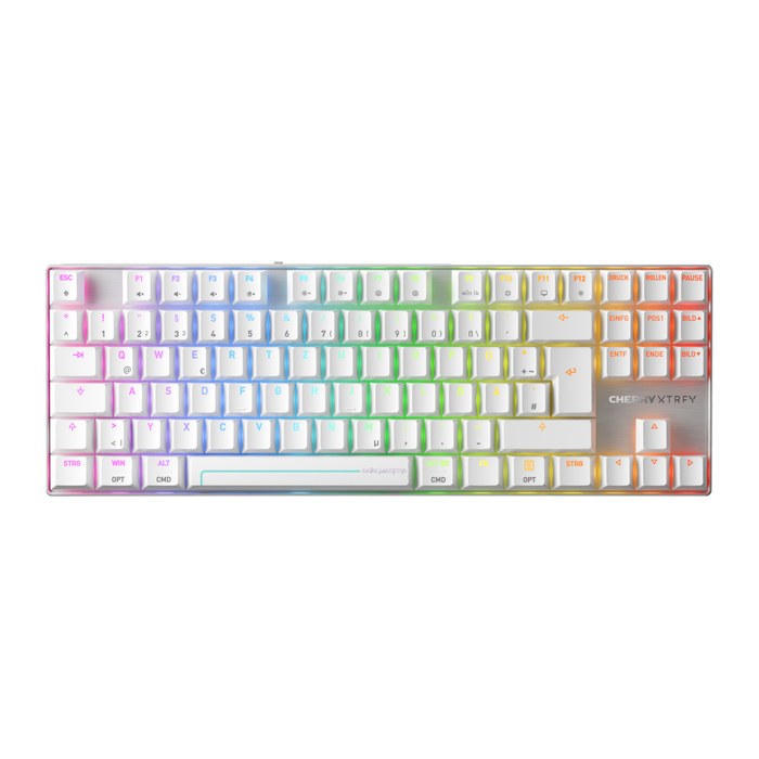 CHERRY XTRFY MX 8.2 Wireless Tastatur RGB DE MX Silb TKL 80%