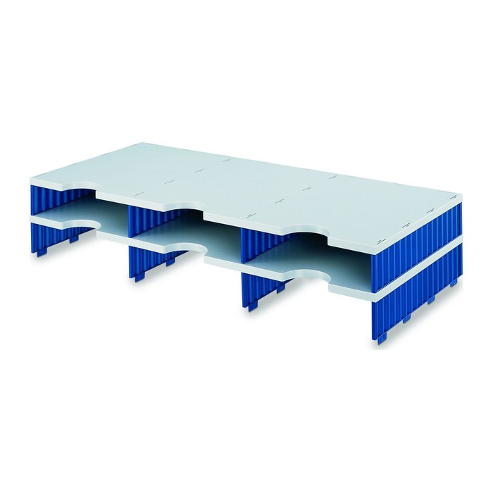 styro Sortierstation Styrodoc grau/blau mit 6 Fächern