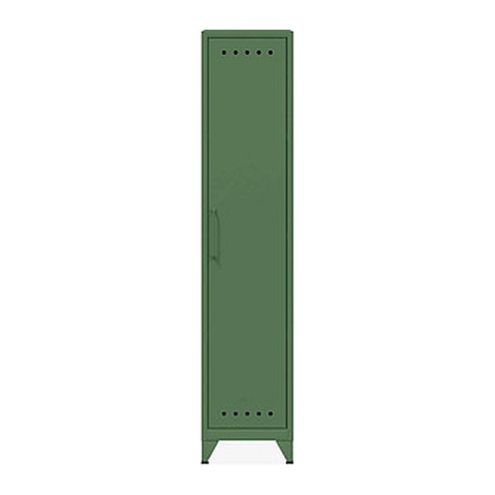 BISLEY Stahlschrank Fern Locker FERLOC3S623 olivgrün 3 Fachböden 38,0 x 51,0 x 180,0 cm, aufgebaut, 1 St.