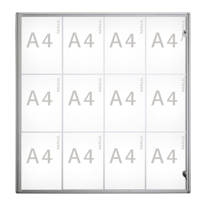 MAUL Schaukasten Extraslim grau 12x DIN A4 93,1 x 2,7 x 96,3 cm, 1 St.
