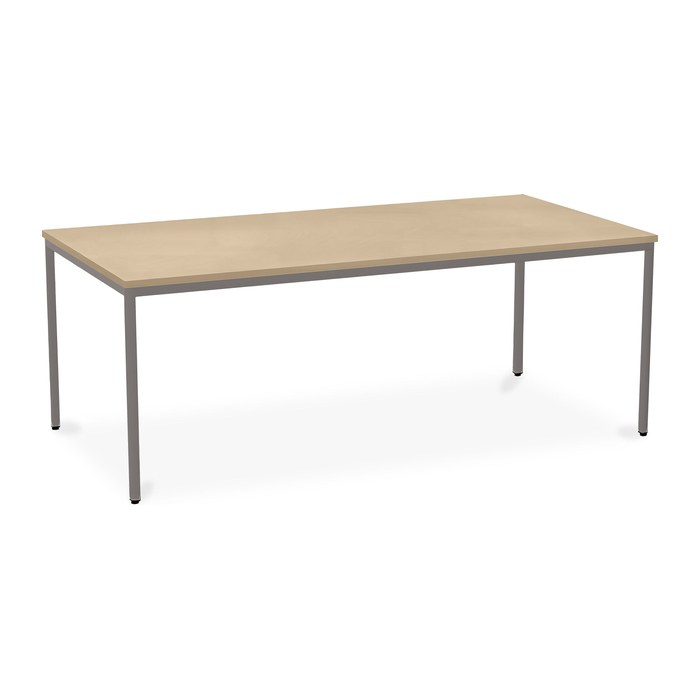 Besprechungstisch in verschiedenen Größen – G: Weißaluminium (2000 x 1000 x 750 mm, Platte Ahorn)