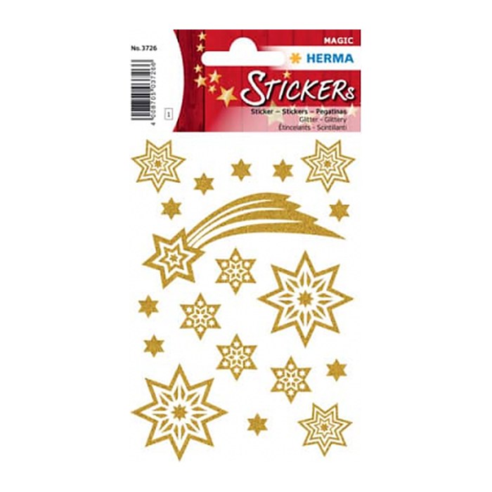 HERMA Aufkleber 3726 Sterne, gold, 19 Etiketten