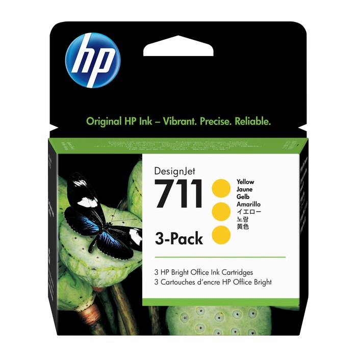 HP 711(CZ136A) gelb Druckerpatronen, 3er-Set
