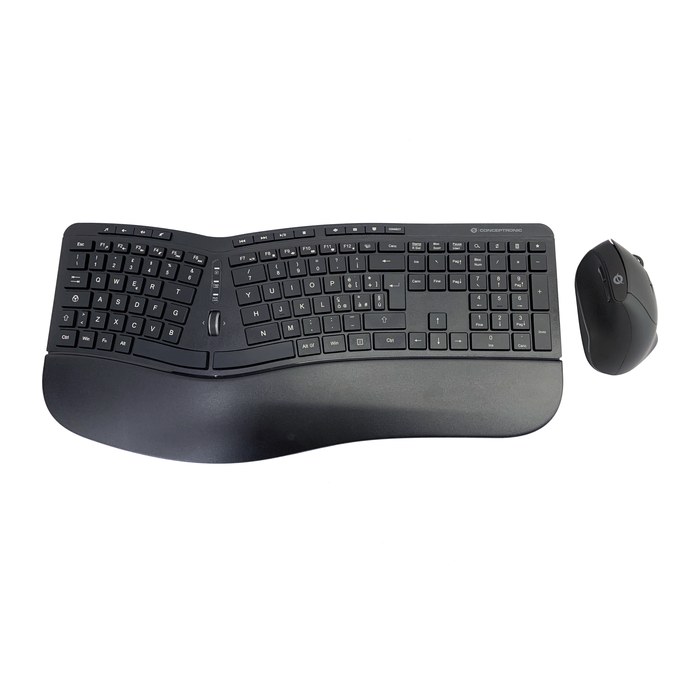 CONCEPTRONIC Tastatur+Maus Wireless ERGO Layout IT schwarz