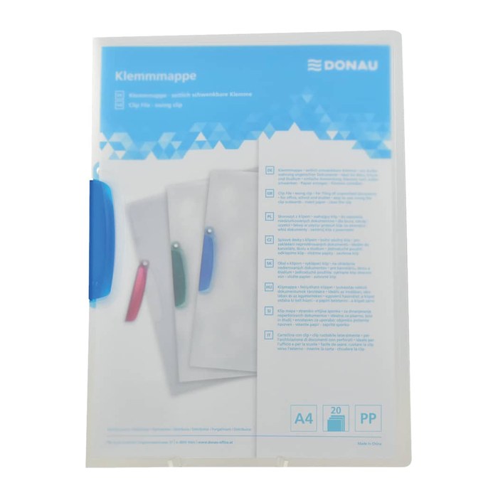 DONAU Klemmhefter transparent/blau, 1 St.