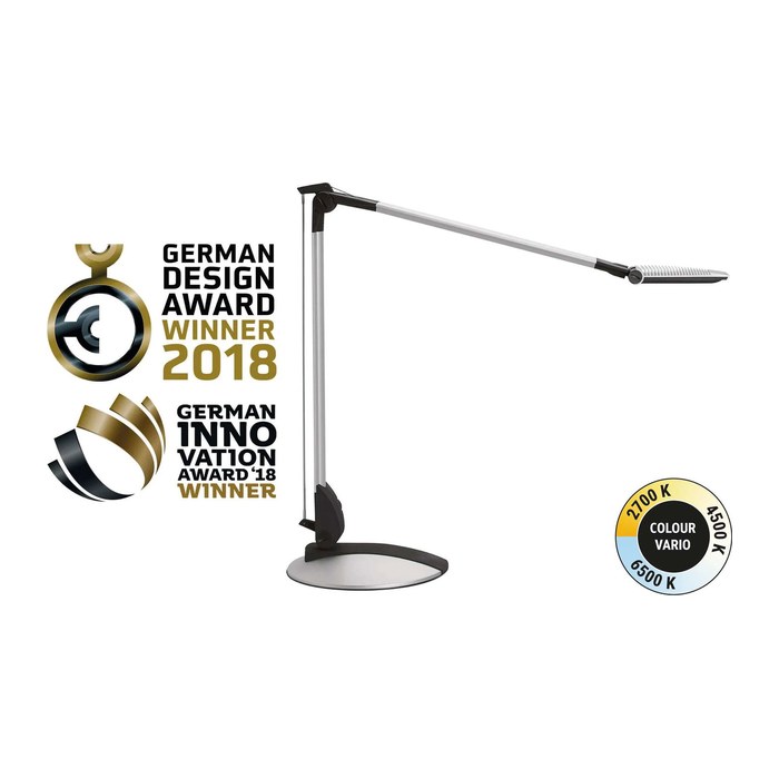 MAUL MAULoptimus colour vario LED Schreibtischlampe silber 10 W