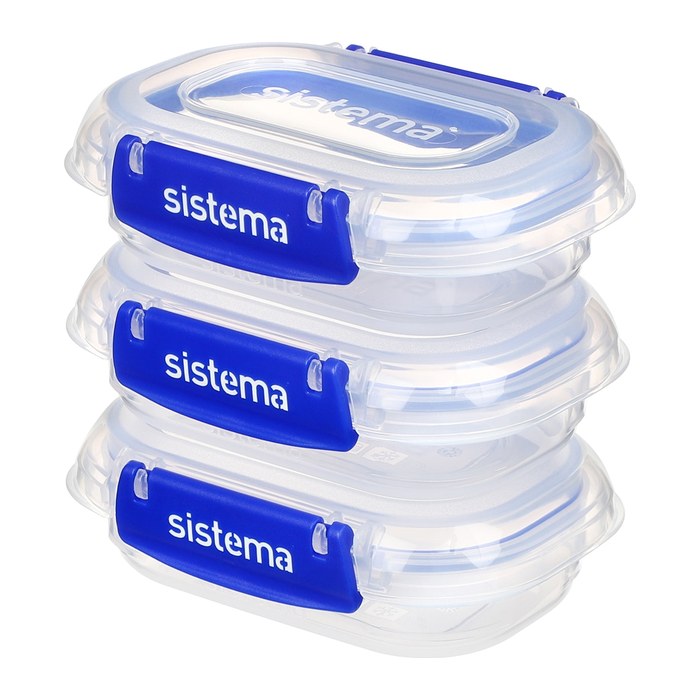 sistema Frischhaltedosen Set KLIP IT PLUS 3 x 180 ml blau
