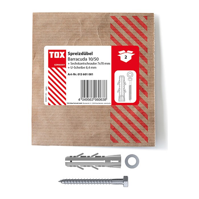 TOX BARRACUDA 013601081 Dübel mit Schrauben Ø 10 mm x 50 mm, 2 St.