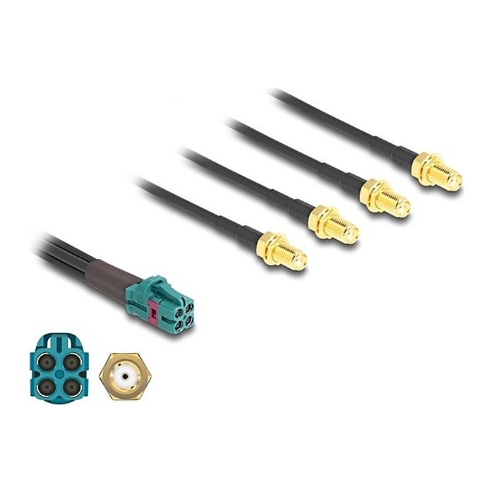 DELOCK Kabel mini FAKRA Z Buchse quad zu 4 x SMA Buchse TypA