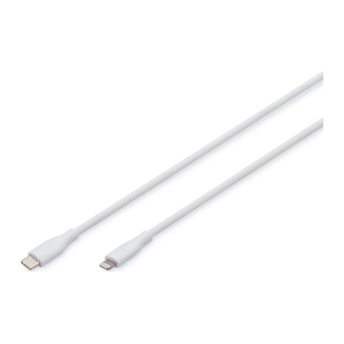 DIGITUS USB 2.0 Kabel Typ C-Lightning Silikon 1m MFI weiß