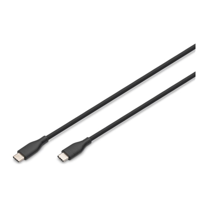 DIGITUS USB 2.0 Kabel Typ C -C Silikon St/St 0,5m schwarz