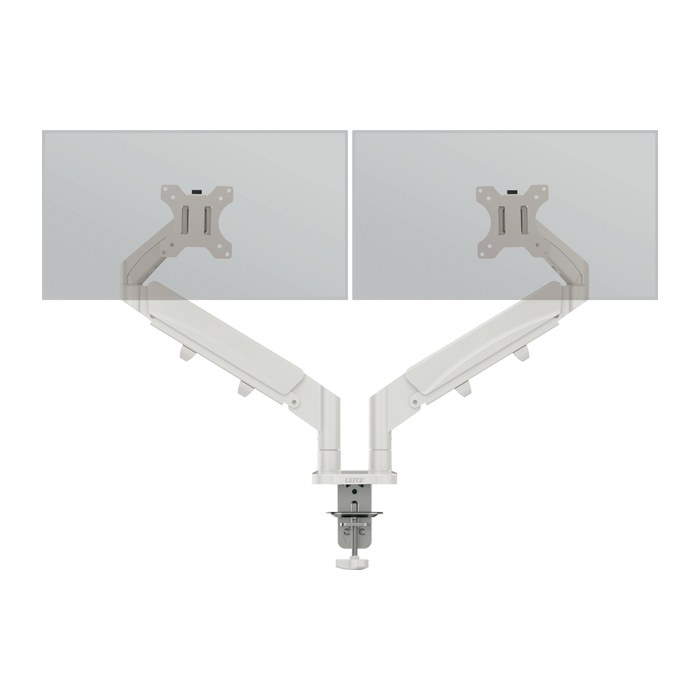 LEITZ Monitor-Halterung Ergo 65370085 lichtgrau für 2 Monitore, Tischklemme