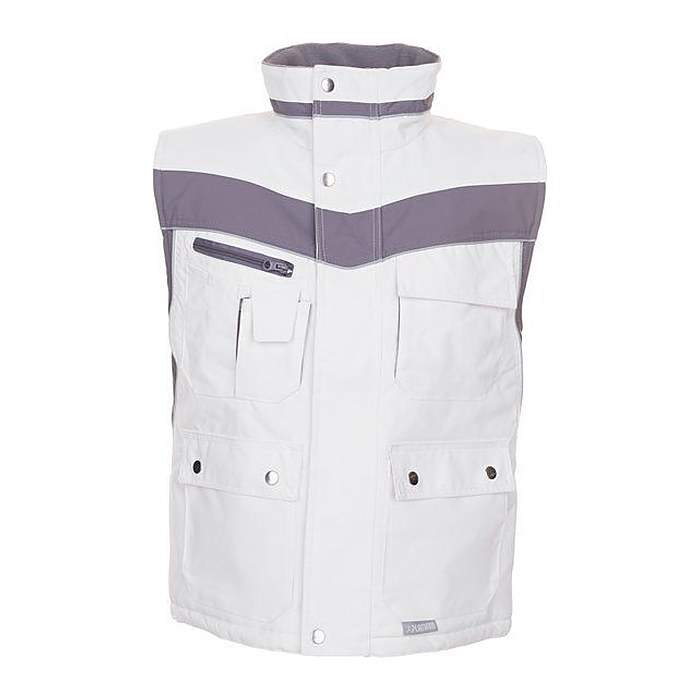 PLANAM® unisex Winterweste PLALINE weiß, zink Größe M