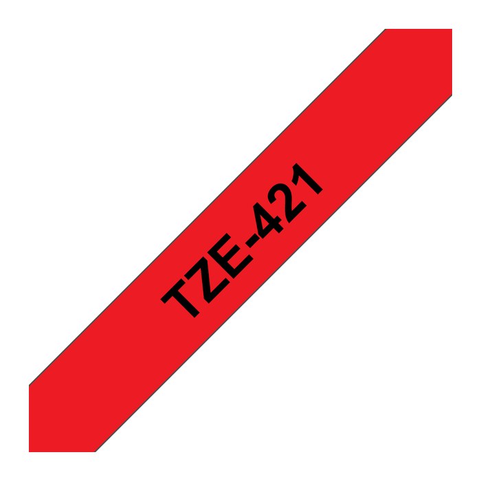 brother Schriftband TZe-421 TZE421, 9 mm, schwarz auf rot, 1 St.