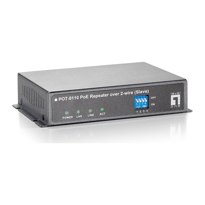 LevelOne PoE Repeater Slave 1xFE/1x2-Draht grau