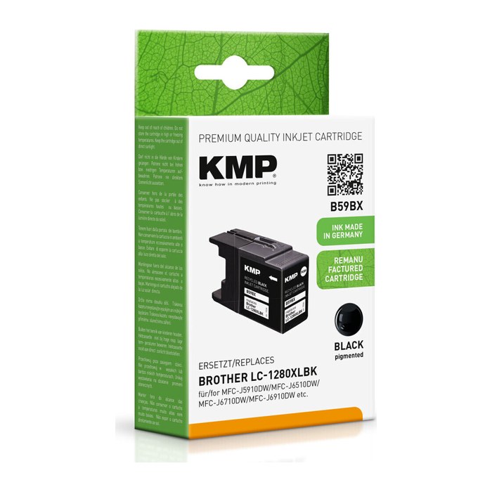 KMP B59BX schwarz Druckerpatrone kompatibel zu brother LC-1280XLBK