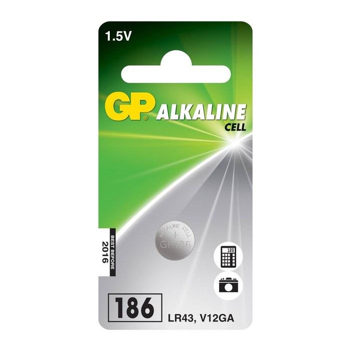 GP Knopfzelle LR43 Alkali-Mangan 1,5 V, 1 St.