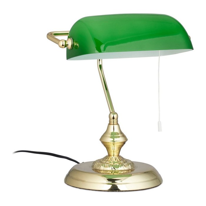 relaxdays Tischlampe grün, gold