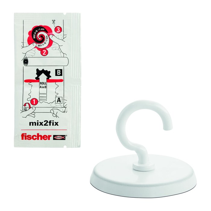 fischer GOW Klebehaken, 3,8 x 3,8 cm, 3 St.