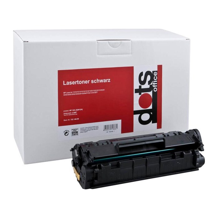 dots schwarz Toner kompatibel zu HP 12A; Canon 703(Q2612A; 7616A005)