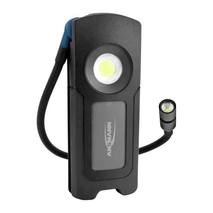 ANSMANN WL1500R Pocket Flex LED Handleuchte schwarz 17,1 cm, Lichtfarbe Hauptlicht 6000K und Zusatzlicht, 1 St.