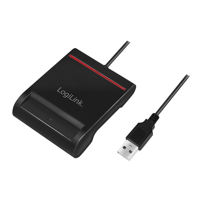 Logilink USB 2.0-Kartenleser, für Smart-ID, schwarz