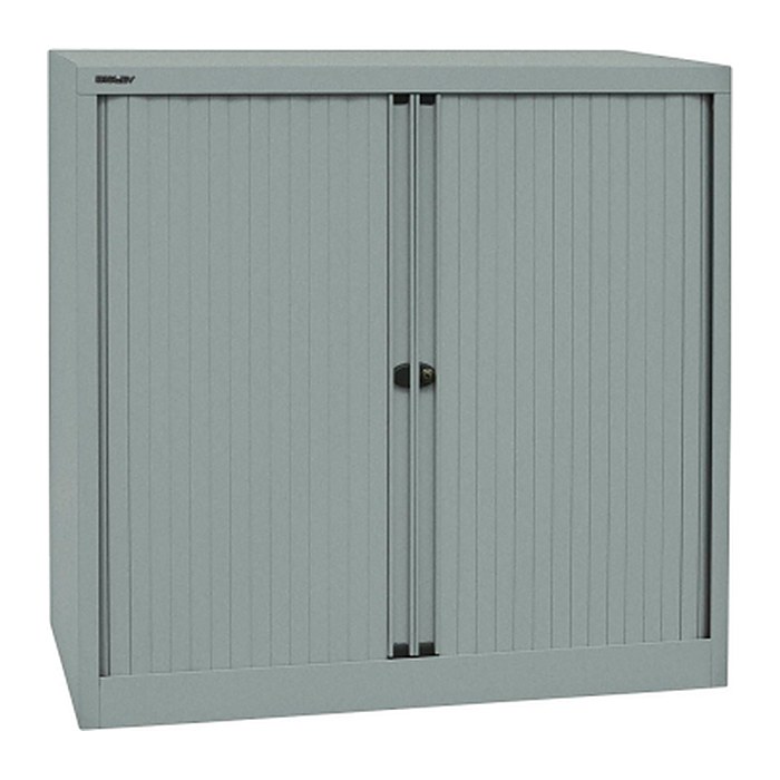 BISLEY Rollladenschrank silber 2 Fachböden 100,0 x 43,0 x 103,0 cm