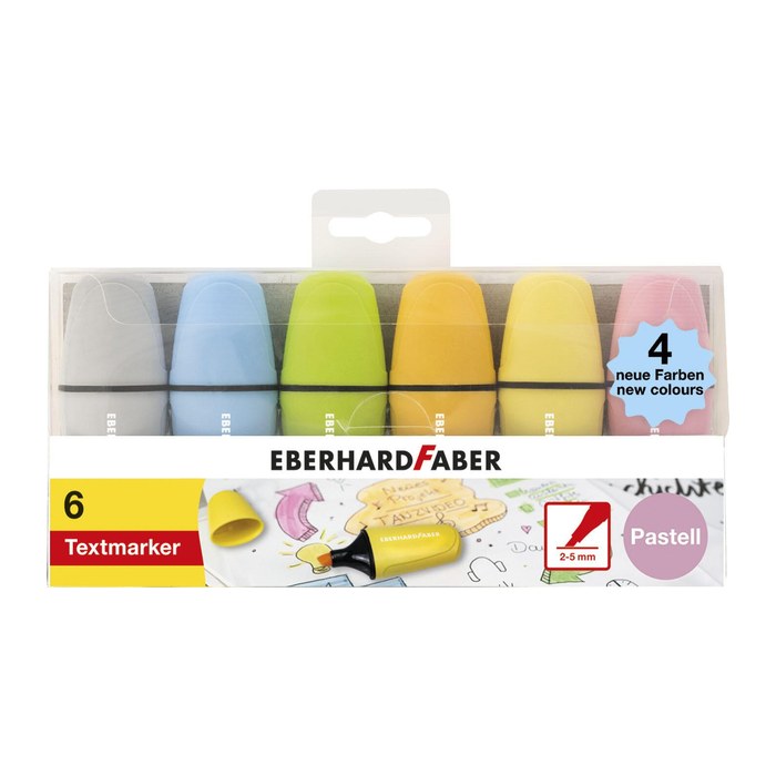 EBERHARD FABER Pastell Mini Textmarker farbsortiert, 6 St.