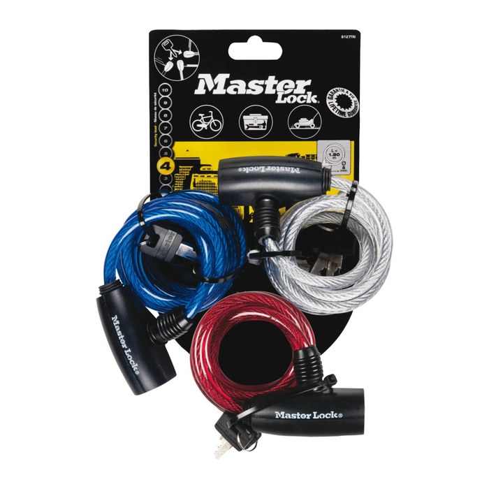 Master Lock® Fahrradschlösser 8127EURTRI mehrfarbig 1,8 m, 3 St.
