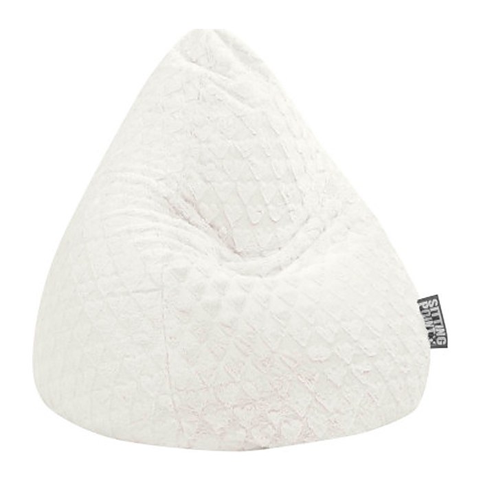 SITTING POINT FLUFFY HEARTS XL Sitzsack weiß