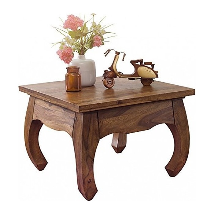 WOHNLING Couchtisch quadratisch Massivholz sheesham 60,0 x 60,0 x 40,0 cm, 1 St.