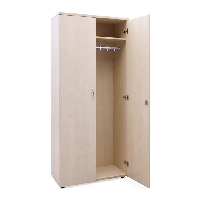 Kleider- & Wäscheschrank (2-Türen) – Komplett Holz (Ahorn)