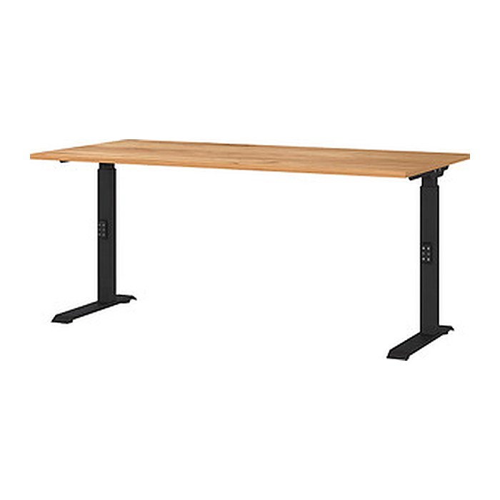 GERMANIA DOWNEY höhenverstellbarer Schreibtisch navarra-eiche rechteckig, C-Fuß-Gestell schwarz 160,0 x 80,0 cm