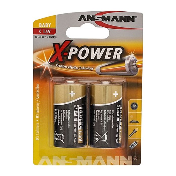 ANSMANN Batterien X-POWER Alkali-Mangan Baby C 1,5 V, 2 St.