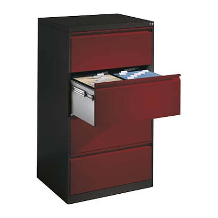 CP C 2000 Acurado Hängeregistraturschrank grau, rubinrot 4 Schubladen 78,7 x 59,0 x 135,7 cm, 1 St.