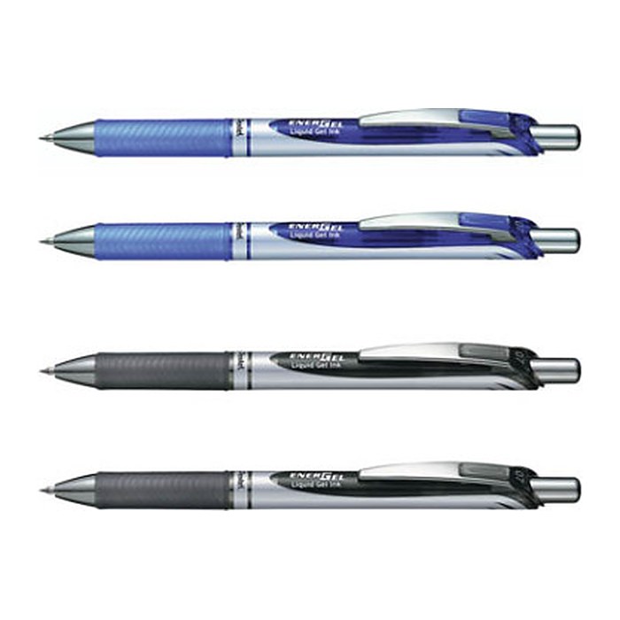 Pentel EnerGel BL77 Gelschreiber schwarz, blau 0,35 mm, Schreibfarbe: farbsortiert, 4 St.