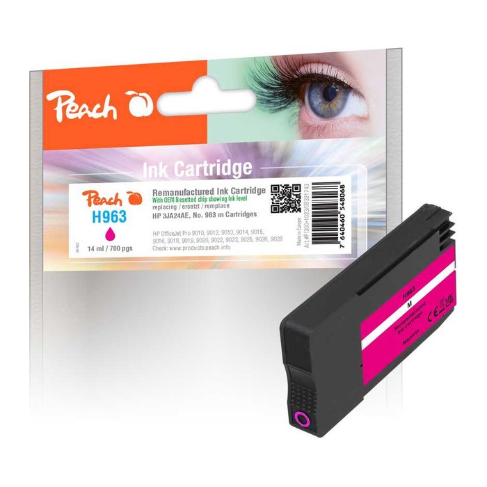 Peach Patrone HP Nr.963 3JA24AE magenta OEM reset ink level remanufactured