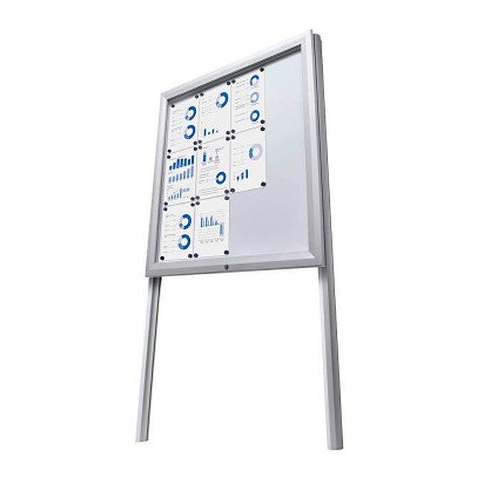Showdown® Displays Gestell für Schaukästen silber 12x DIN A4 7,0 x 7,0 x 250,4 cm, 1 St.