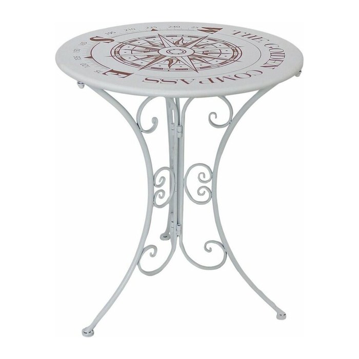 Garden Pleasure Gartentisch BAYO weiß rund 60,0 x 60,0 x 70,0 cm
