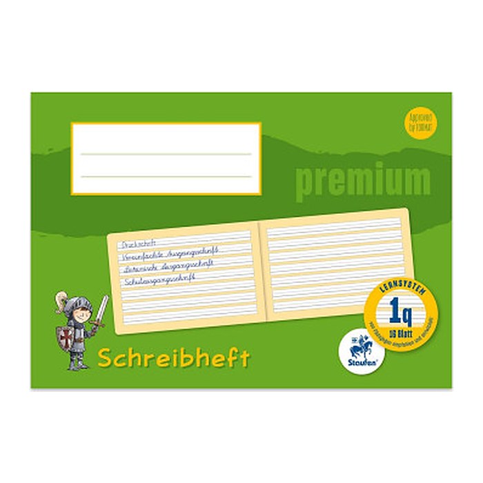 Staufen® Schreiblernheft Premium Lineatur 1q liniert DIN A5 quer ohne Rand, 16 Blatt, 1 St.