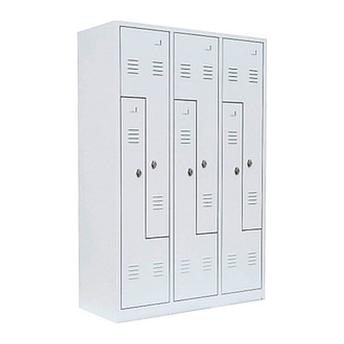 LÜLLMANN Z-Spind signalweiß 525127, 6 Schließfächer 118,5 x 50,0 x 180,0 cm
