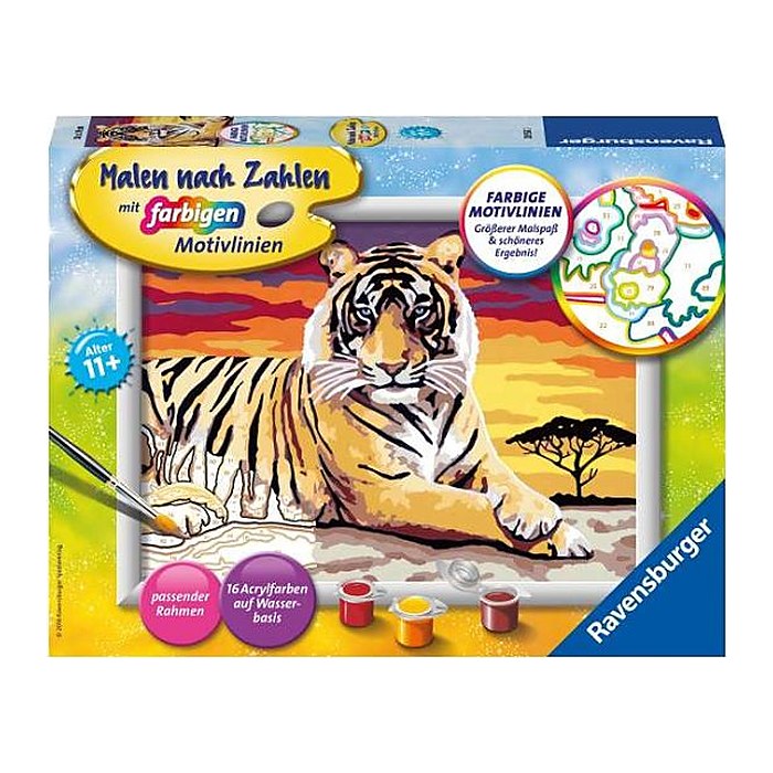 Ravensburger Malen-nach-Zahlen Majestätischer Tiger mehrfarbig
