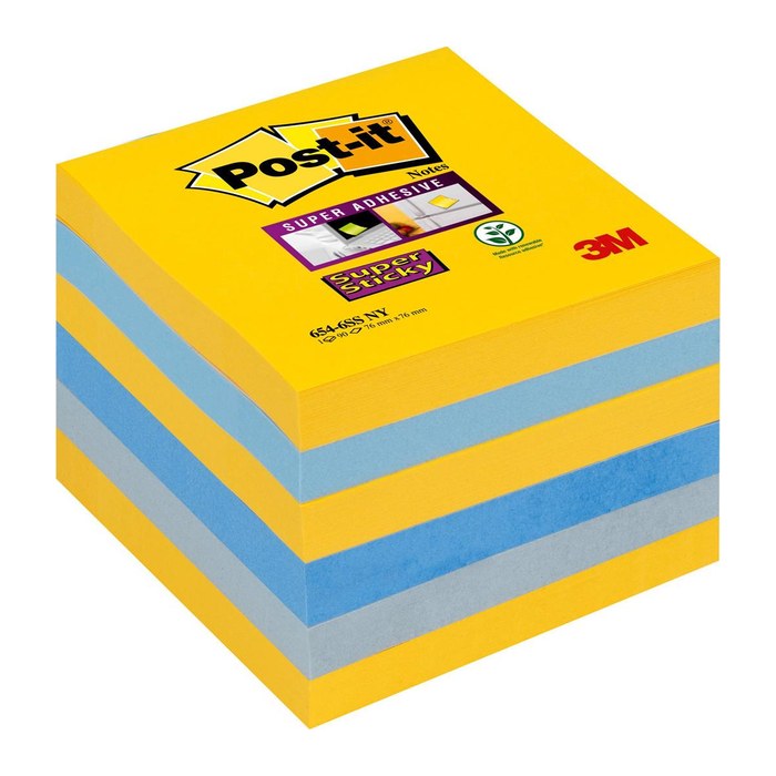 Post-it® Super Sticky Notes Soulful Collection Haftnotizen extrastark farbsortiert, 6 Blöcke