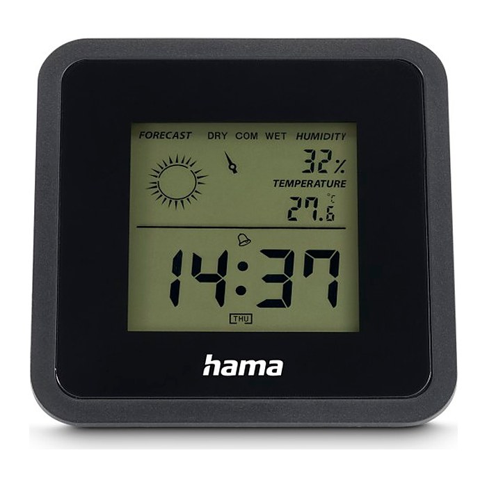 hama Borneo Thermo-Hygrometer schwarz, 1 St.