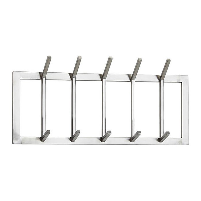 WOHNLING Wandgarderobe WL6.443 silber Metall 10 Haken 65,0 x 30,0 cm, 1 St.