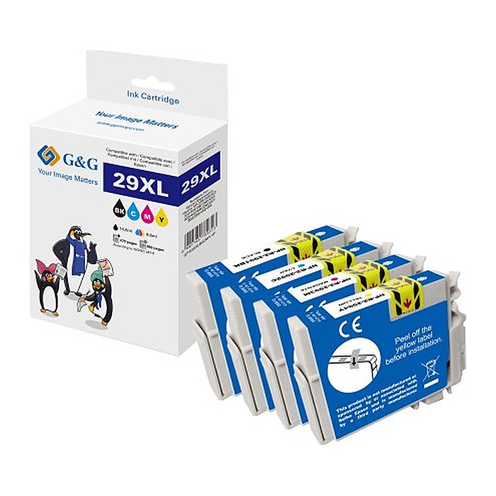 G&G XL-Patronen 4er Set für Epson 29XL/T2996 BK/C/M/Y